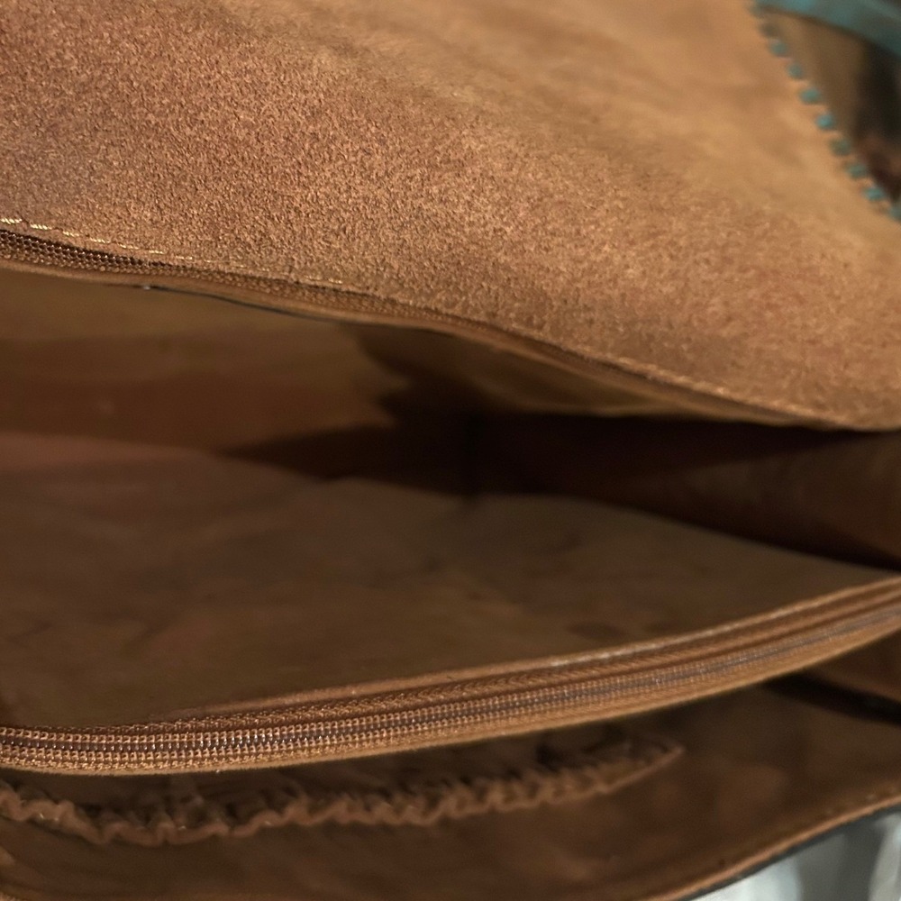 Patricia Nash Crossbody Bag Purse Turquoise Leather Western Boho Artisan Rustic - Picture 7 of 10